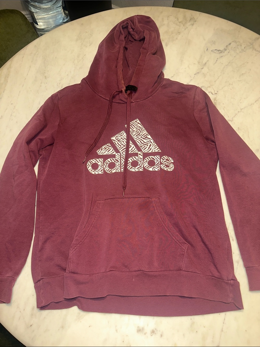 Adidas burgundy hoodies sweatshirt size Large